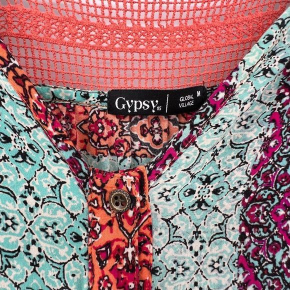 Anthropologie Gypsy05 Global Village Boho Rayon Blouse Top - Picture 4 of 7